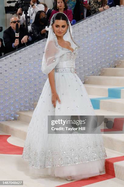 Penelope Cruz attends the 2023 Costume Institute Benefit celebrating "Karl Lagerfeld: A Line of Beauty" at Metropolitan Museum of Art on May 01, 2023...