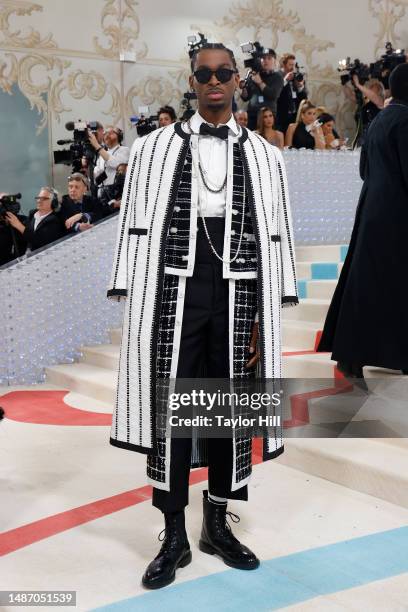 Shai Gilgeous-Alexander attends the 2023 Costume Institute Benefit celebrating "Karl Lagerfeld: A Line of Beauty" at Metropolitan Museum of Art on...