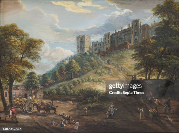 The Hundred Steps, Windsor Castle, c.1725-1809 Paul Sandby , The 'Hundred Steps' provided pedestrian access from the town to the north side of the...