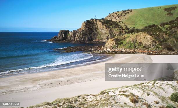 beach, western river cove. - kangaroo island stock pictures, royalty-free photos & images