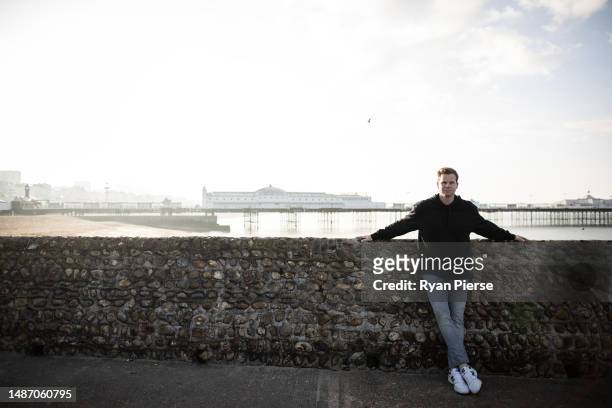Australian Cricketer Steve Smith poses near Brighton Palace Pier as he joins Sussex CCC in the lead up the 2023 Ashes Series between England and...