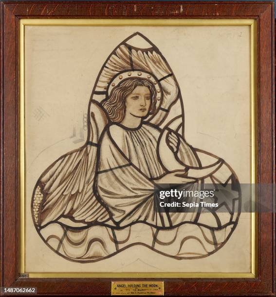 Angel Holding the Moon, 1862-3 Sir Edward Burne-Jones , Design for St Michael and All Angels Church, Lyndhurst, New Forest, Art Movement,...