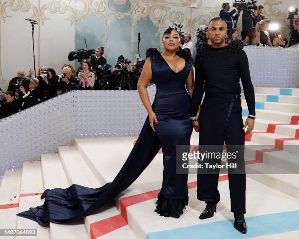 Paloma Elsesser and Raul Lopez attend the 2023 Costume Institute Benefit celebrating "Karl Lagerfeld: A Line of Beauty" at Metropolitan Museum of Art...