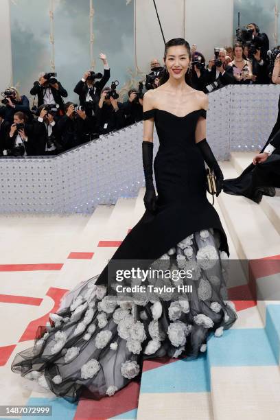 Liu Wen attends the 2023 Costume Institute Benefit celebrating "Karl Lagerfeld: A Line of Beauty" at Metropolitan Museum of Art on May 01, 2023 in...