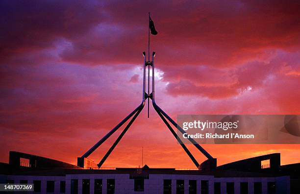 parliament house at sunset. - parliament building stock pictures, royalty-free photos & images