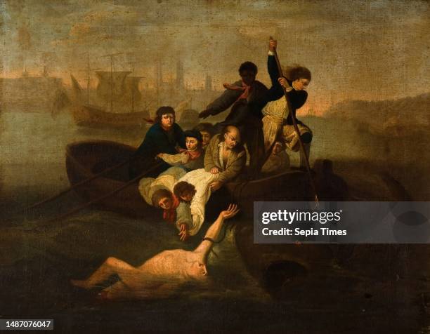 Brook Watson and the Shark, 1800-1900 After John Singleton Copley. A copy of an original painting by John Singleton Copley which is located at the...