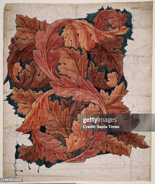 Acanthus, 1879-1881 Wallpaper design by William Morris, WatercolourPre-Raphaelite, Design.