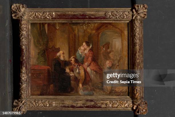 Painting, Jacobus Ludovicus Cornet Signature front, bottom right: J.L. Cornet f 1841, canvas, panel, oil paint, painted, Carrier: 25.5 × 33 × 0.5cm...