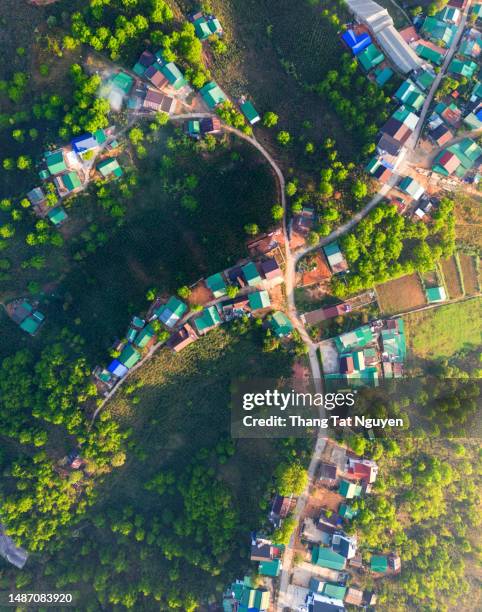 vietnamese village by the hill - ariel view - sydney from above stock pictures, royalty-free photos & images