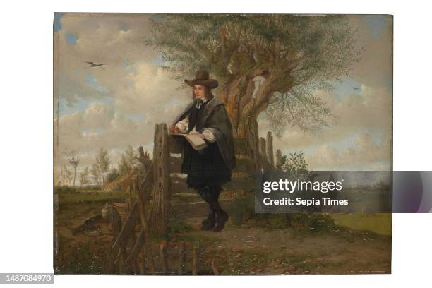 Painting, Jacobus Ludovicus Cornet, c. 1845, Signature back, center: J.L. Cornet. F, panel, oil paint, painted, Carrier: 40.7 × 53.2 × 0.6cm , With...