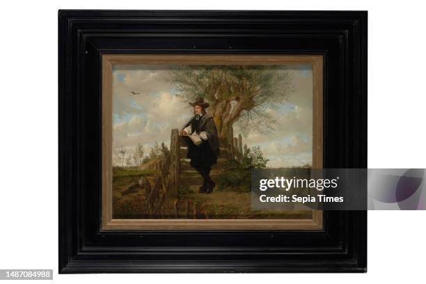 Painting, Jacobus Ludovicus Cornet, c. 1845, Signature back, center: J.L. Cornet. F, panel, oil paint, painted, Carrier: 40.7 × 53.2 × 0.6cm , With...