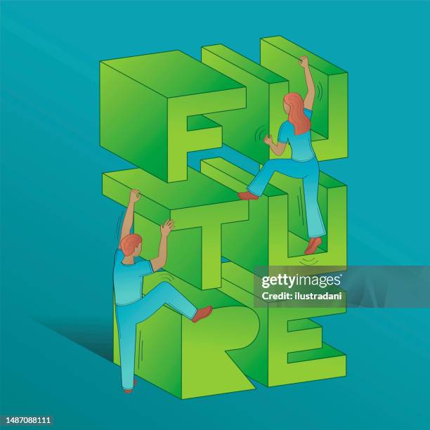 future challenge climbing - climbing stock illustrations