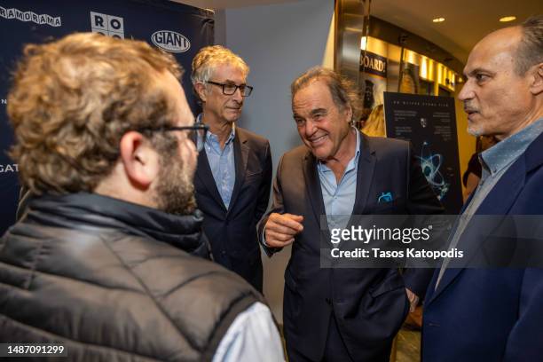 Oliver Stone attends the screening of "Nuclear Now" at Arleigh and Roberta Burke Theater on May 01, 2023 in Washington, DC.