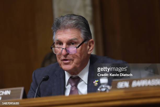 Sen. Joe Manchin , Chairman of the Senate Energy and Natural Resources Committee, questions Interior Secretary Deb Haaland during a hearing on May...