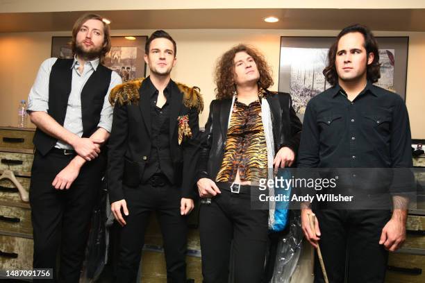 American indie pop band The Killers backstage at The Royal Albert Hall in 2008