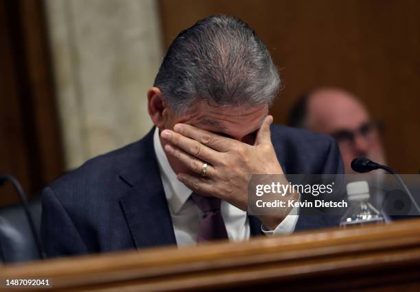 Sen. Joe Manchin , Chairman of the Senate Energy and Natural Resources Committee, questions Interior Secretary Deb Haaland during a hearing on May...