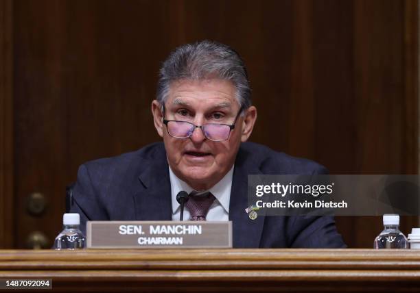 Sen. Joe Manchin , Chairman of the Senate Energy and Natural Resources Committee, questions Interior Secretary Deb Haaland during a hearing on May...