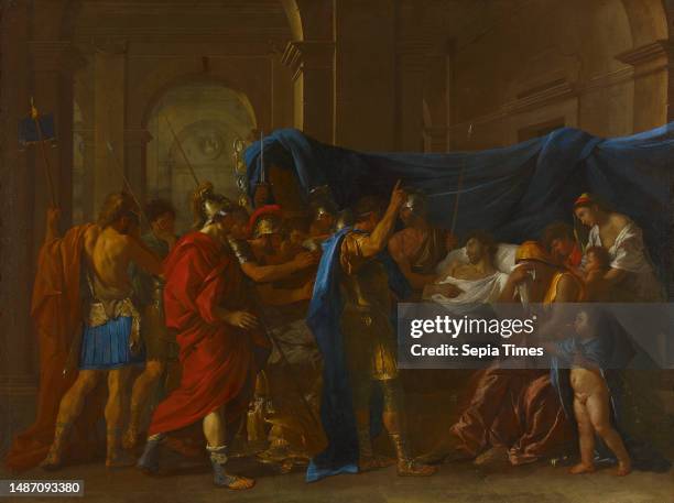 The Death of Germanicus Nicolas Poussin, French, 1594–1665, 58 1/4 × 78 in. 75 3/8 × 95 1/2 × 6 1/2 in. , Oil on canvas, France, 17th century, The...