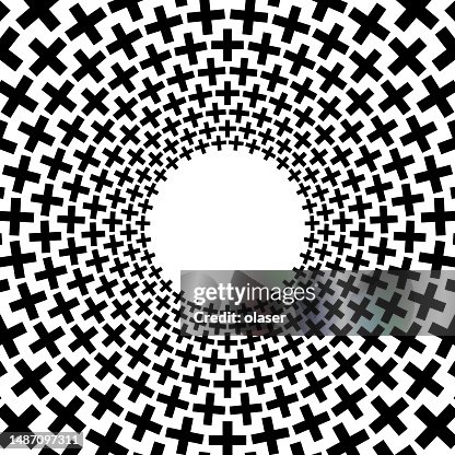 Plus shapes in circular pattern, radial size gradient Plus shapes in circular pattern, radial size gradient