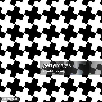 Plus Sign Grid Pattern Black And White Plus Sign Grid Pattern High-Res Vector Graphic - Getty ...