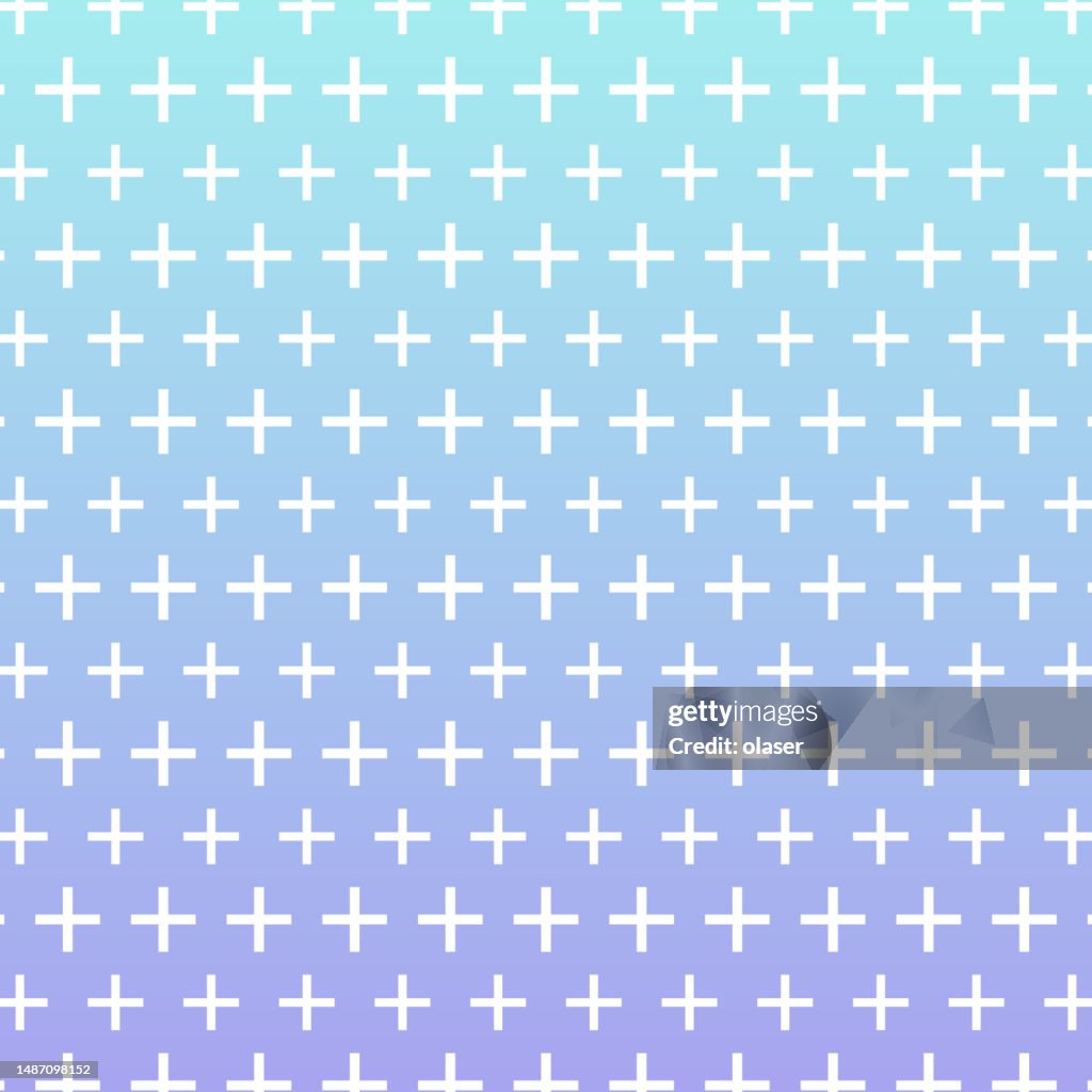 White Grid Of Plus Shapes In Two Sizes On Blue Gradient Pattern High ...