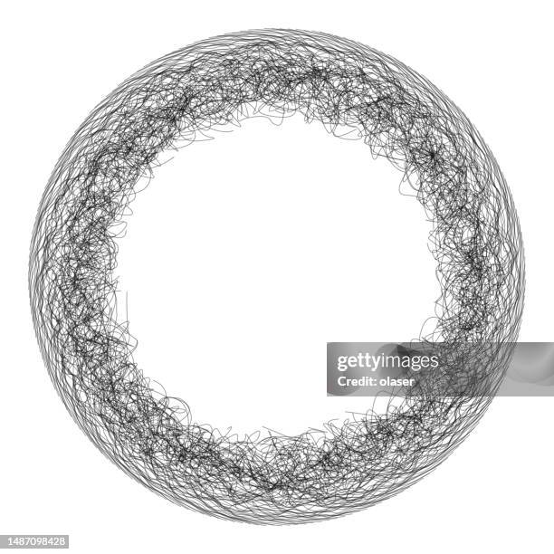 inward hair like circular pattern - crazy hair stock illustrations