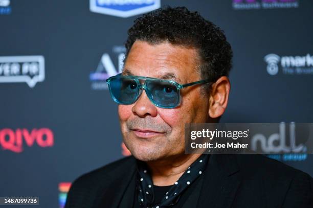 Craig Charles arrives at ARIAS 2023 at Theatre Royal Drury Lane on May 02, 2023 in London, England.