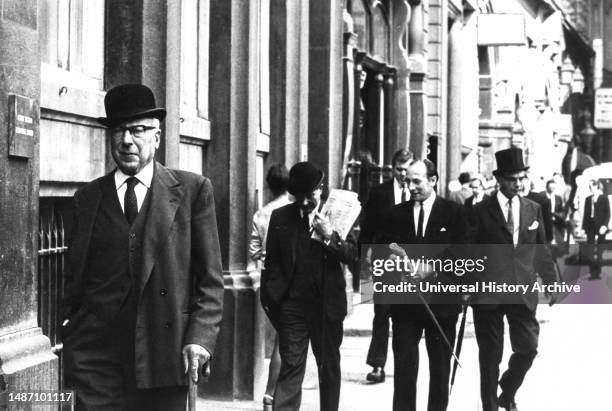 Businessmen in the city, london, uk, 70's .