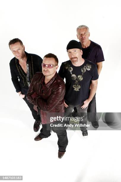 Irish rock band U2, studio group portrait in Dublin in 2009