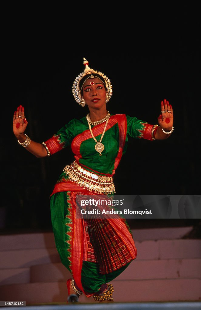 Odissi dance performance at the Khajuraho Dance festival.