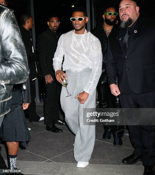 Usher arrives at a Met Gala afterparty in New York.