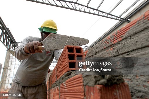 Bricklayer work under construction Bricklayer work under construction