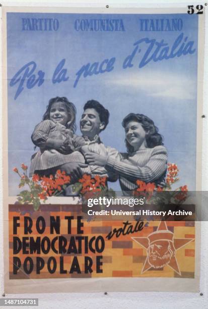 Italian Communist Party, voted for the peace of Italy Popular Democratic Front, poster 1948.