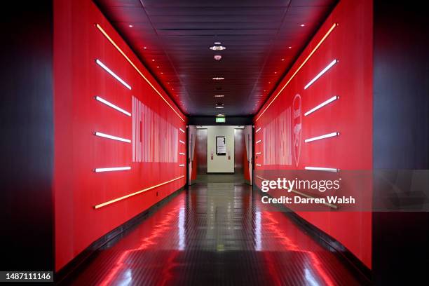 General view of the inside of the Arsenal Tunnel prior to the Premier League match between Arsenal FC and Chelsea FC at Emirates Stadium on May 02,...