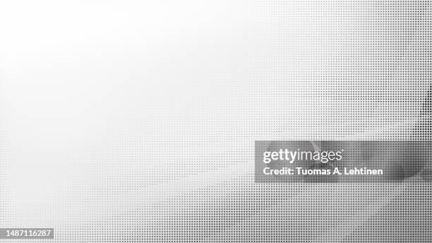 abstract dark gray and black halftone pattern on white with copy space. - escala de cinzentos imagens e fotografias de stock