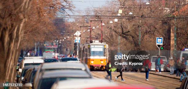 tram - transport - bus hungary stock pictures, royalty-free photos & images