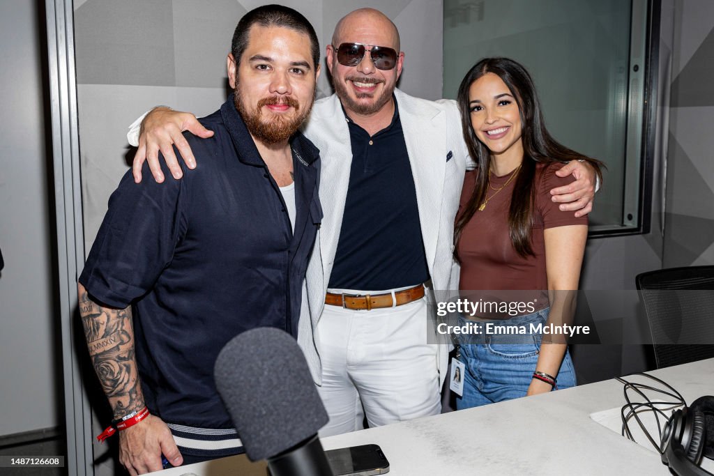 Pitbull Visits The New SiriusXM Miami Studios