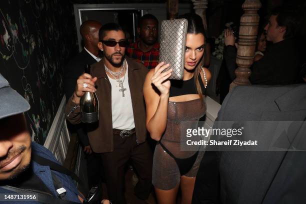 Bad Bunny and Kendall Jenner attend The After hosted by Diddy & Doja Cat powered by Ciroc Premium Vodka and DeLeon Tequila at Club Love on May 01,...