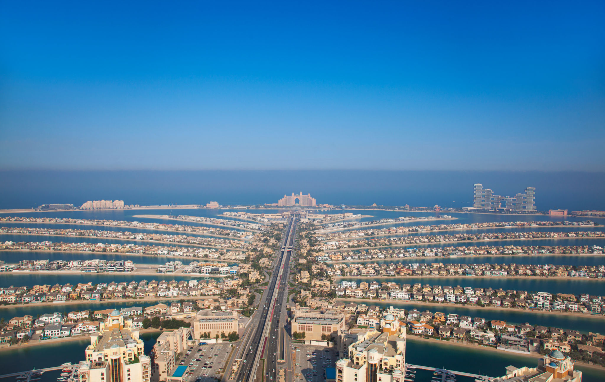 Palm Island, Dubai United Arab Emirates top view Palm Island, Dubai United Arab Emirates top view
