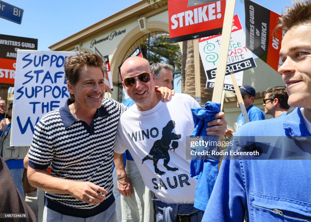 Hollywood Writers Go On Strike In Los Angeles, California