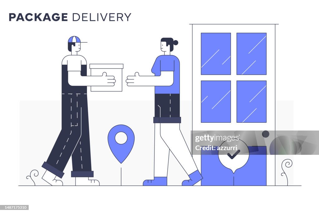 Package Delivery Vector Illustration High-Res Vector Graphic - Getty Images