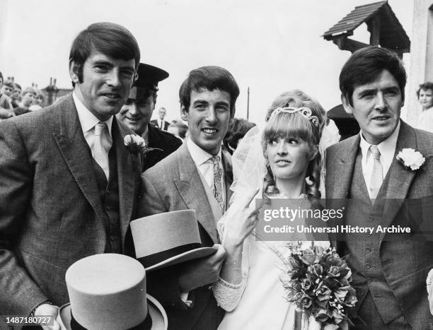 Declan cluskey and sandra williams wedding, conleth cluskey, john stokes, saint joseph church, stanford le hope, essex, 7th october 1968.