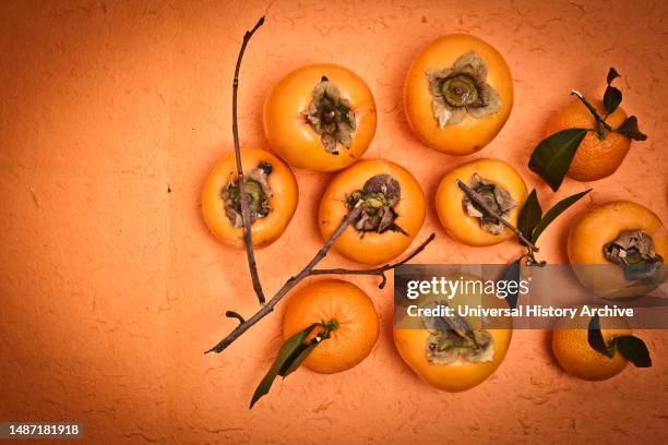 Persimmons and tangerines.