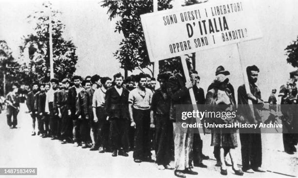 The Macabre Procession Of The 43 Partisans Who Parading And Then Will Be Shot By The Nazis In Fondotoce, 1944.