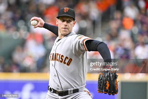 Anthony DeSclafani of the San Francisco Giants pitches in the first inning against the Houston Astros at Minute Maid Park on May 02, 2023 in Houston,...