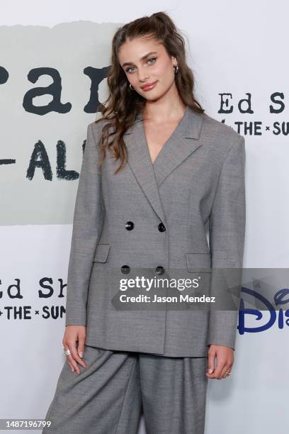 Taylor Hill attends the Disney+ "Ed Sheeran: The Sum of It All" New York screening at The Times Center on May 02, 2023 in New York City.