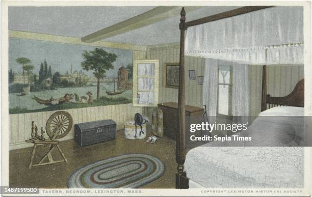 Munroe Tavern Bedroom, Lexington, Mass., still image, Postcards, 1898