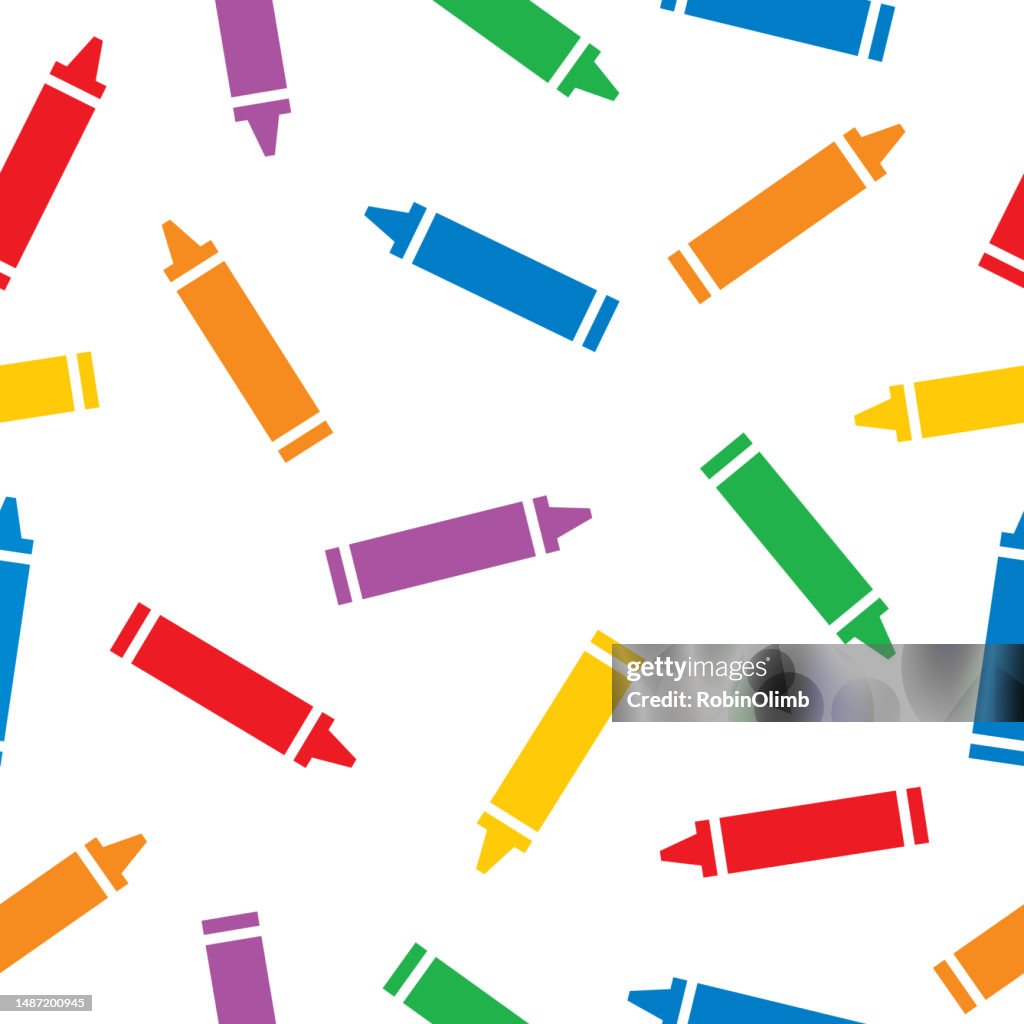 Crayon Color Pattern Colorful Crayons Seamless Pattern High-Res Vector Graphic - Getty Images