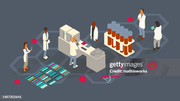 gene sequencing illustration - sequencing stock illustrations