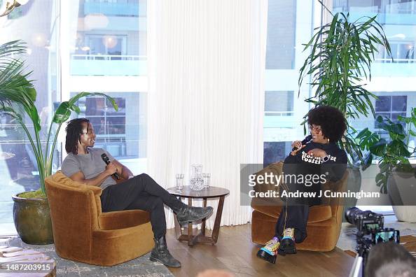 Shaka Smith and Tabitha Brown speak during the Wander Well Podcast at ...
